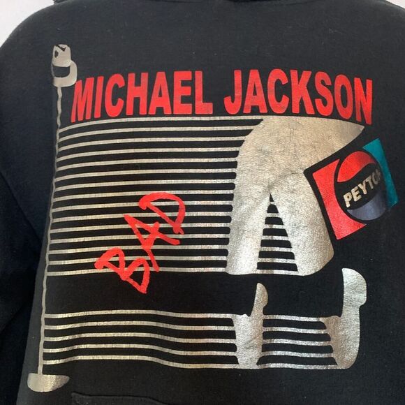 Winning Team Graphic Hoodie Michael Jackson BAD Black Peyton Size M - Picture 4 of 6
